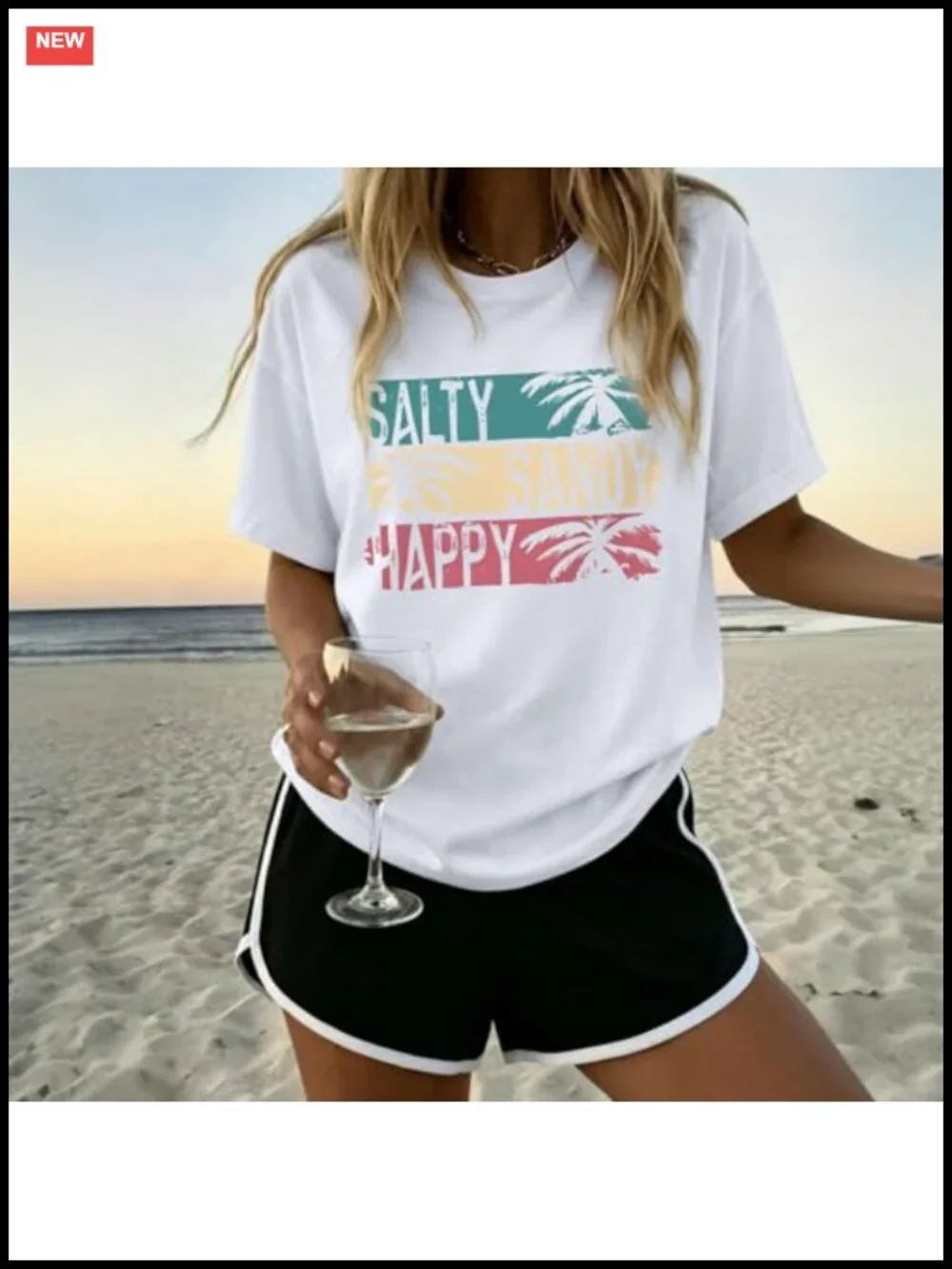 Women's Cotton Hawaiian Shirt Tropical Graphic Tee Beach Vacation Top Short